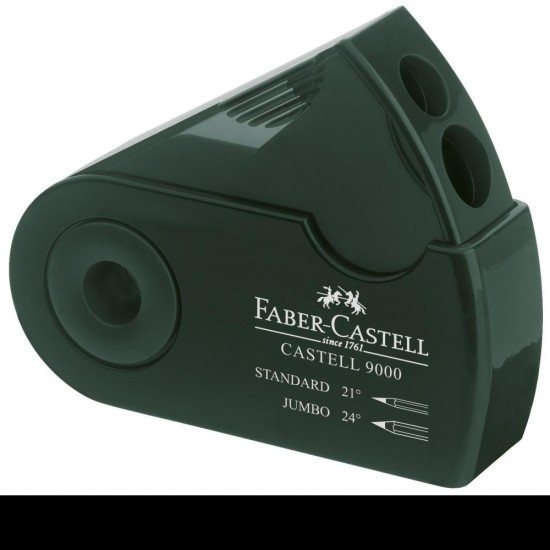 ASCUTITOARE PLASTIC DUBLA SLEEVE VERDE FABER-CASTELL