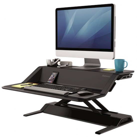 Statie De Lucru Sit Stand Lotus Neagra Fellowes