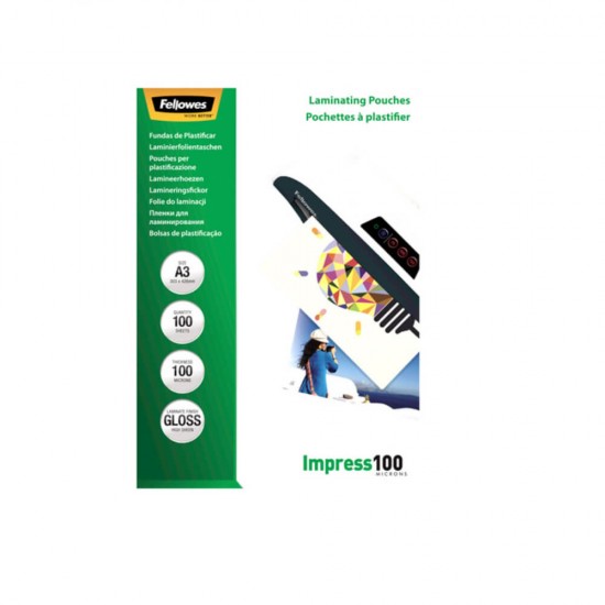 Folie A3 pentru Laminare Fellowes, 100 Microni, 100 Folii/Top, Folie Laminare, Folii pentru Laminare, Set Folii Laminare, Top Folii Laminare, Folie pentru Laminat, Folii pentru Laminat, Folie de Laminare, Folii de Laminare