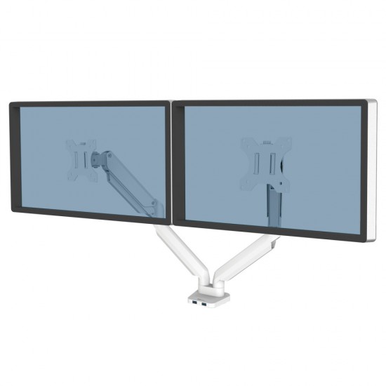Suport Monitor 2 Brate Alb Platinium Fellowes