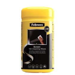 Servetele Umede Curatare Monitor Fellowes, Biodegradabile, 100 Buc/Set, Sevetele Umede pentru Monitoare, Servetele Umede pentru Ecrane, Servetele Umede pentru Televizor, Servetele Umede pentru Laptop, Servetele Curatare Ecrane