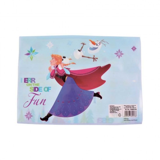 Mapa din Plastic cu Buton A4 pentru Fete, Model Frozen, Culoare Multicolor