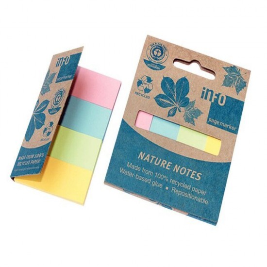 Index Adeziv Hartie Reciclata 4*20*50mm 4*40 File 4 Culori Info Notes