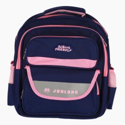 Ghiozdan Clasele 1-4 4 Compartimente 2 Fermoare Bleumarin Roz Pigna