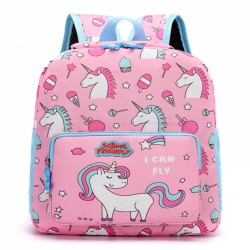 Ghiozdan Gradinita Sf Unicorn Roz 2 Fermoare Pigna