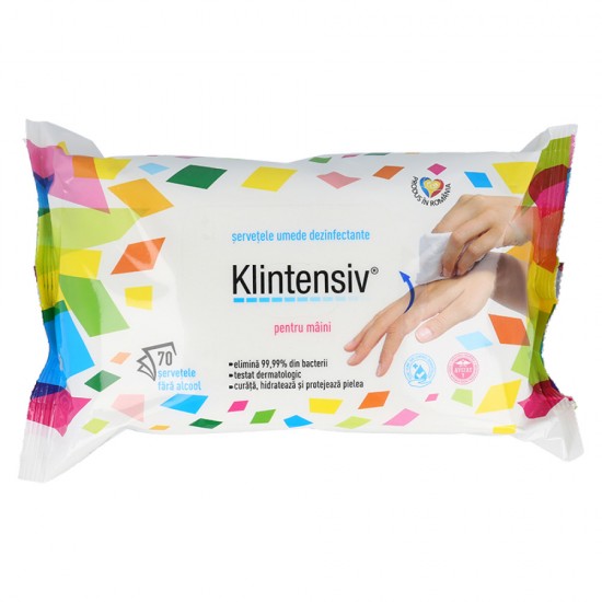 Servetele Umede Antibacteriene & Dezinfectante 70buc Klintensiv
