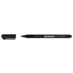 Marker Permanent Kores, Varf Rotund, 1 mm, Negru, pentru CD/DVD, Markere Permanente, Marker Negru Permanent, Markere Negre Permanente, Marker Kores, Markere Kores, Marker Permanent cu Varf Rotund, Marker Permanent Negru