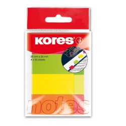Notite Adezive Kores, 4 Culori, 50 File/Culoare, 20x50 mm, Sticky Notes, Index Adeziv, Notite Adezive Colorate, Notite Adezive Index, Set Notite Adezive, Indexuri Adezive, Sticky Indexuri, Notite Adezive din Hartie, Notite pentru Birou