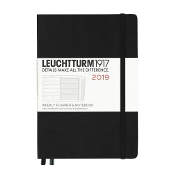 Agenda Saptamanala+caiet A5 2019 Negru Leuchtturm