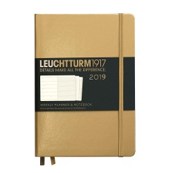 Agenda Saptamanala+caiet A5 2019 Auriu Leuchtturm