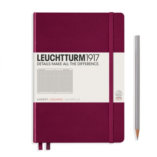 Caiet A5 Aritmetica Coperta Rigida Bordeaux Leuchtturm