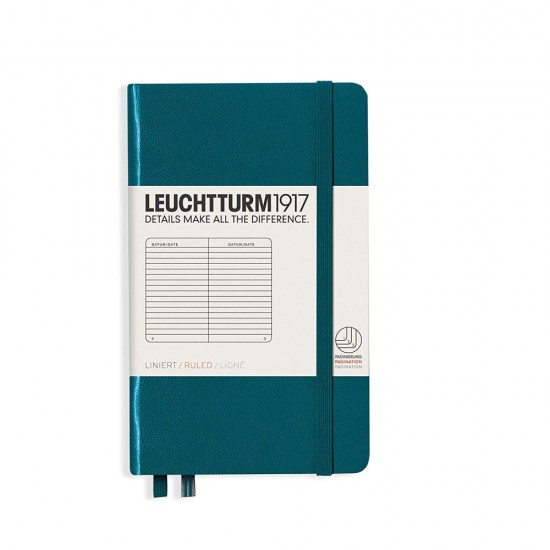 Caiet A6 Dictando Coperta Rigida Verde Pacific Leuchtturm