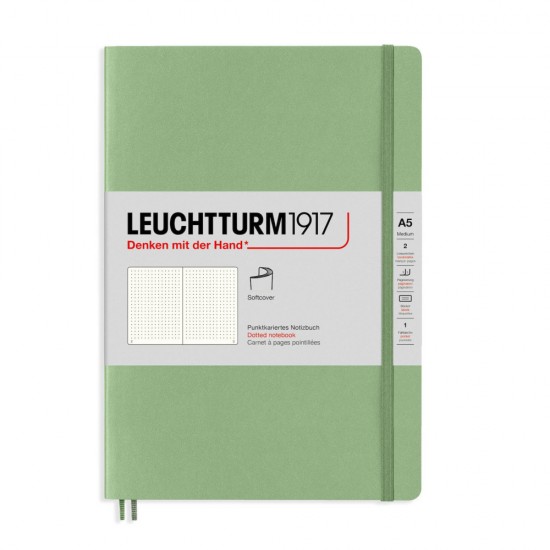 Caiet A5 Punctat Coperta Flexibila Vernil Pastel Leuchtturm