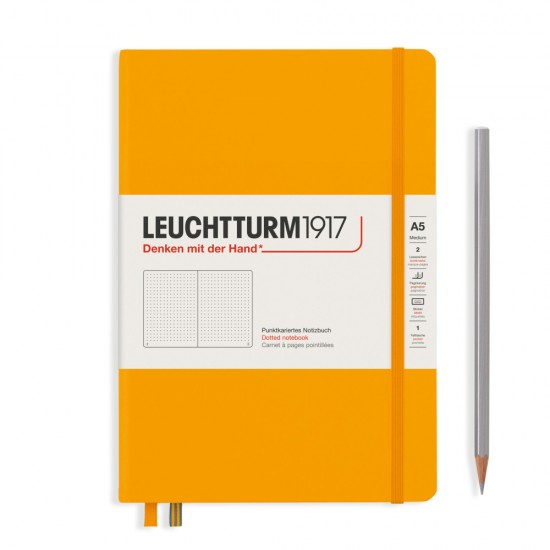 Caiet A5 Punctat Coperta Rigida Galben Mustar Leuchtturm