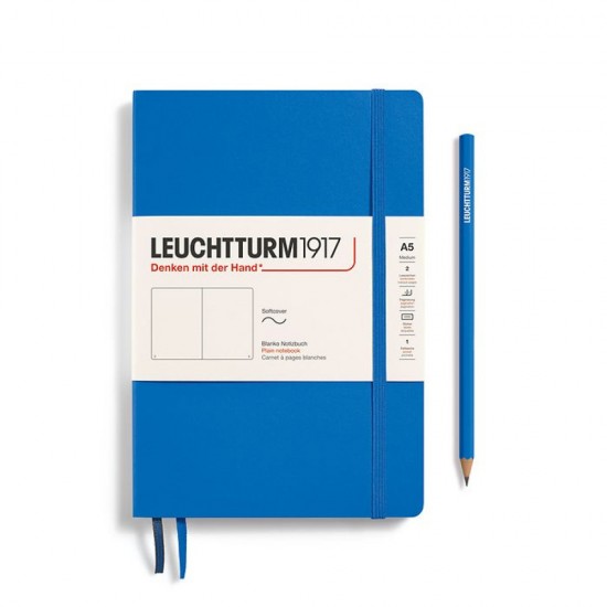 Caiet A5 Velin Coperta Flexibila Albastru Ciel Leuchtturm