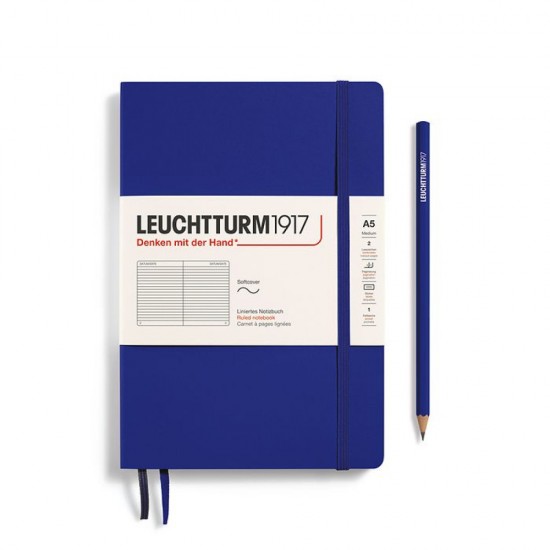 Caiet A5 Dictando Coperta Flexibila Albastru Cerneala Leuchtturm