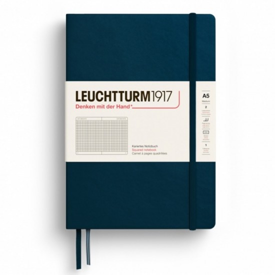 Caiet A5 Aritmetica Coperta Rigida Albastru Marin Leuchtturm