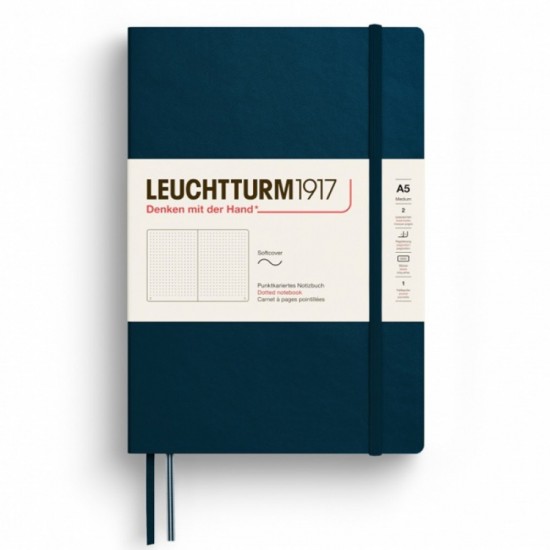 Caiet A5 Punctat Coperta Flexibila Albastru Marin Leuchtturm