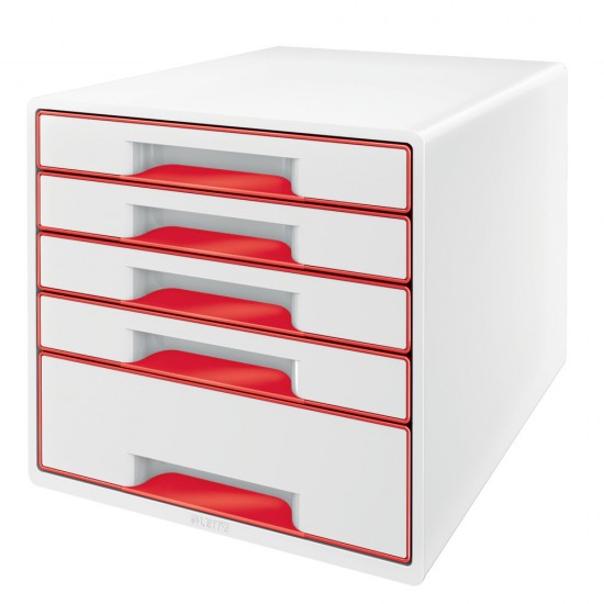 Cabinet 5 Sertare Alb/rosu Wow Leitz