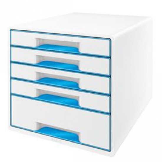 Cabinet 5 Sertare Alb/albastru Wow Leitz