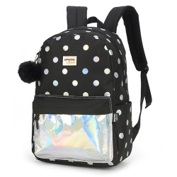 Ghiozdan Gimnaziu Holografic Negru Argintiu 2 Fermoare Pigna