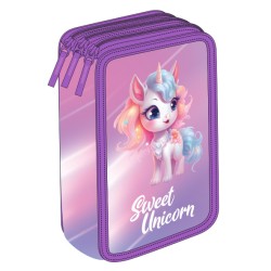 Penar Echipat 33 Piese 3 Fermoare Unicorn Roz Pigna