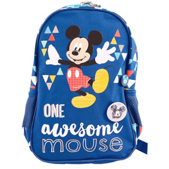 Ghiozdan Gradinita Mickey Albastru Triunghiuri Pigna