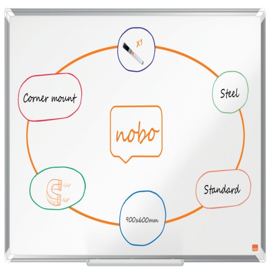Whiteboard Magnetic Otel Lacuit 60*90cm Premium Plus Nobo