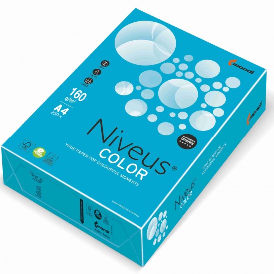 Carton Copiator A4 Albastru Aqua Intens 160g 250/top Ab48 Niveus