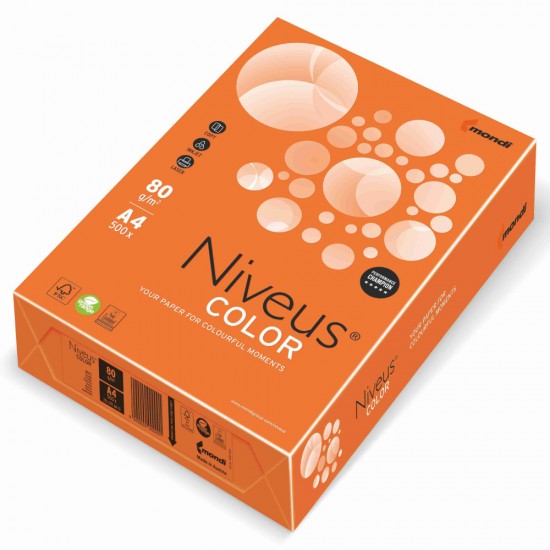Hartie Copiator A4 Portocaliu Intens 80g 500/top Or43 Niveus