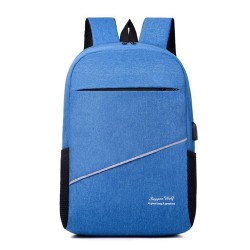 Ghiozdan Gimnaziu Simply Albastru Usb 2 Fermoare Pigna