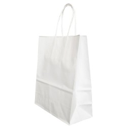 Punga Hartie Maner Rasucit 14 X 8 X 21 Cm Alb/alb Papiroti