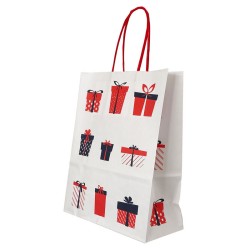 Punga Hartie Maner Rasucit 18 X 8 X 22 Cm Alb/alb Craciun Papiroti