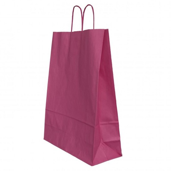 Punga Hartie Maner Rasucit 22 X 10 X 31 Cm Roz/alb Papiroti