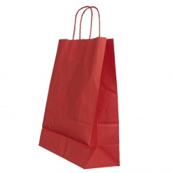 Punga Hartie Maner Rasucit 18 X 8 X 22 Cm Rosu/alb Papiroti