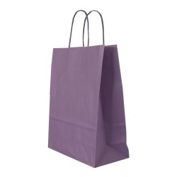 Punga Hartie Maner Rasucit 18 X 8 X 22 Cm Mov Pastel/alb Papiroti