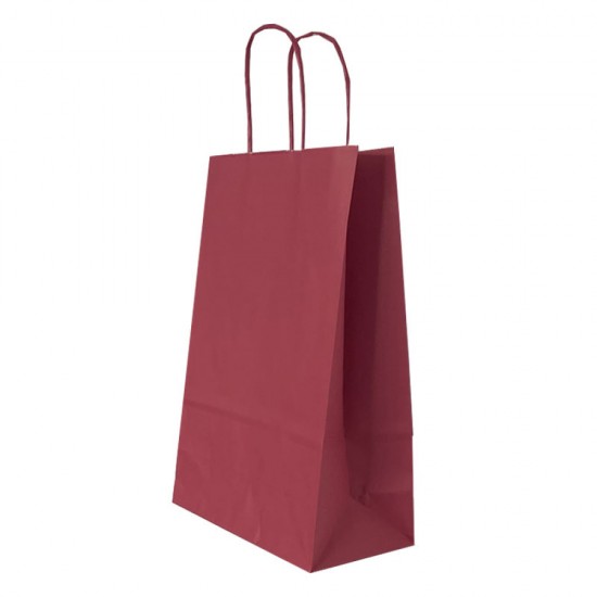 Punga Hartie Maner Rasucit 22 X 10 X 31 Cm Rosu Pastel/alb Papiroti