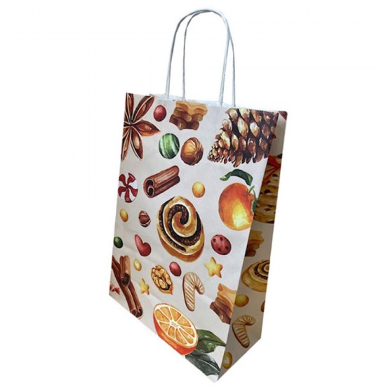 Punga Hartie Maner Rasucit 22 X 10 X 31 Cm Prajituri Craciun Papiroti