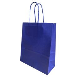 Punga Hartie Maner Rasucit 18 X 8 X 22 Cm Albastru Nautic/alb Papiroti