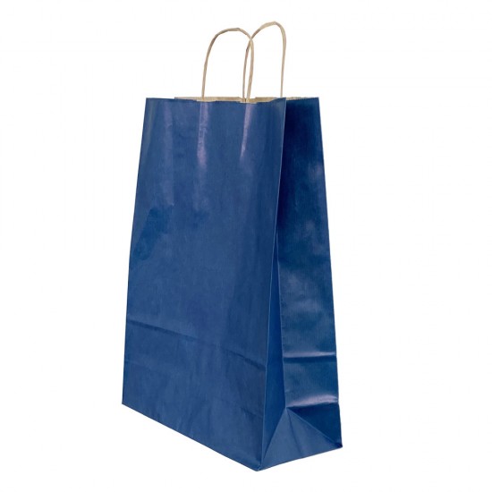 Punga Hartie Maner Rasucit 26 X 12 X 35 Cm Albastru Dungi/maro Papiroti