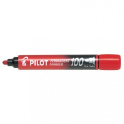 Marker Permanent Rosu Varf Rotund 3mm 100 Pilot