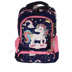 Ghiozdan Clasa 0 Unicorn Bleumarin Happy 3 Fermoare Pigna