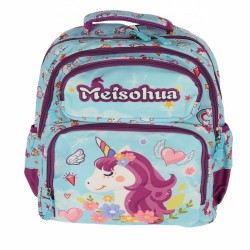 Ghiozdan Clasa 0 Unicorn Blue Mov 4 Fermoare Pigna