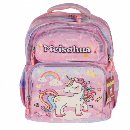 Ghiozdan Clasa 0 Unicorn Mov 4 Fermoare Pigna