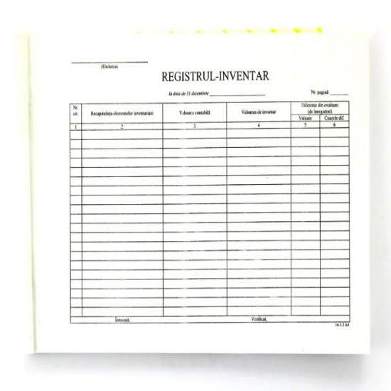 Registru Inventar Orizontal 31 Decembrie