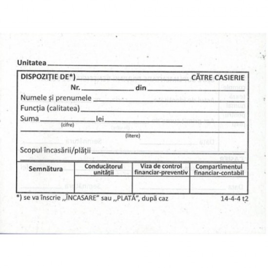 Dispozitie Plata Casa