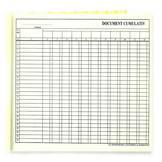 Document Cumulativ A4 Orizontal