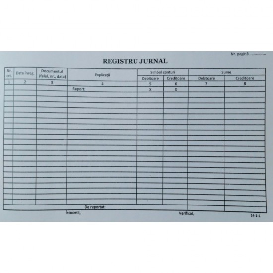 Registru Jurnal Orizontal Gold