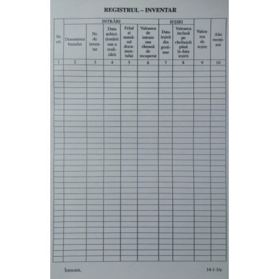 Registru Inventar Vertical