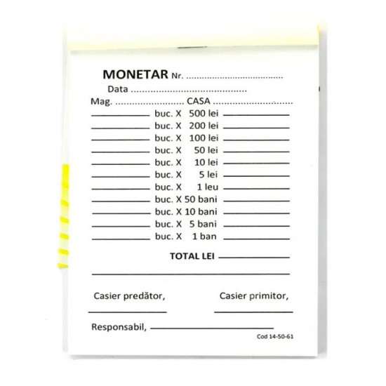 Monetar 2 Exemplare Autocopiativ